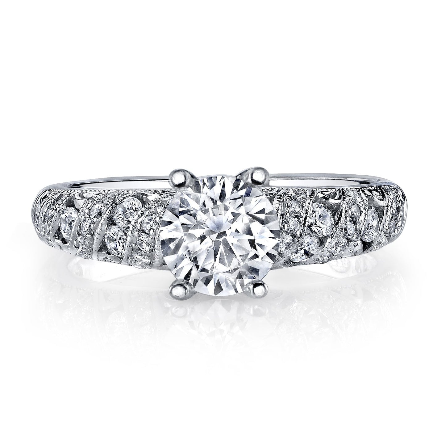 18K WHITE GOLD DIAMOND ENGAGEMENT RING