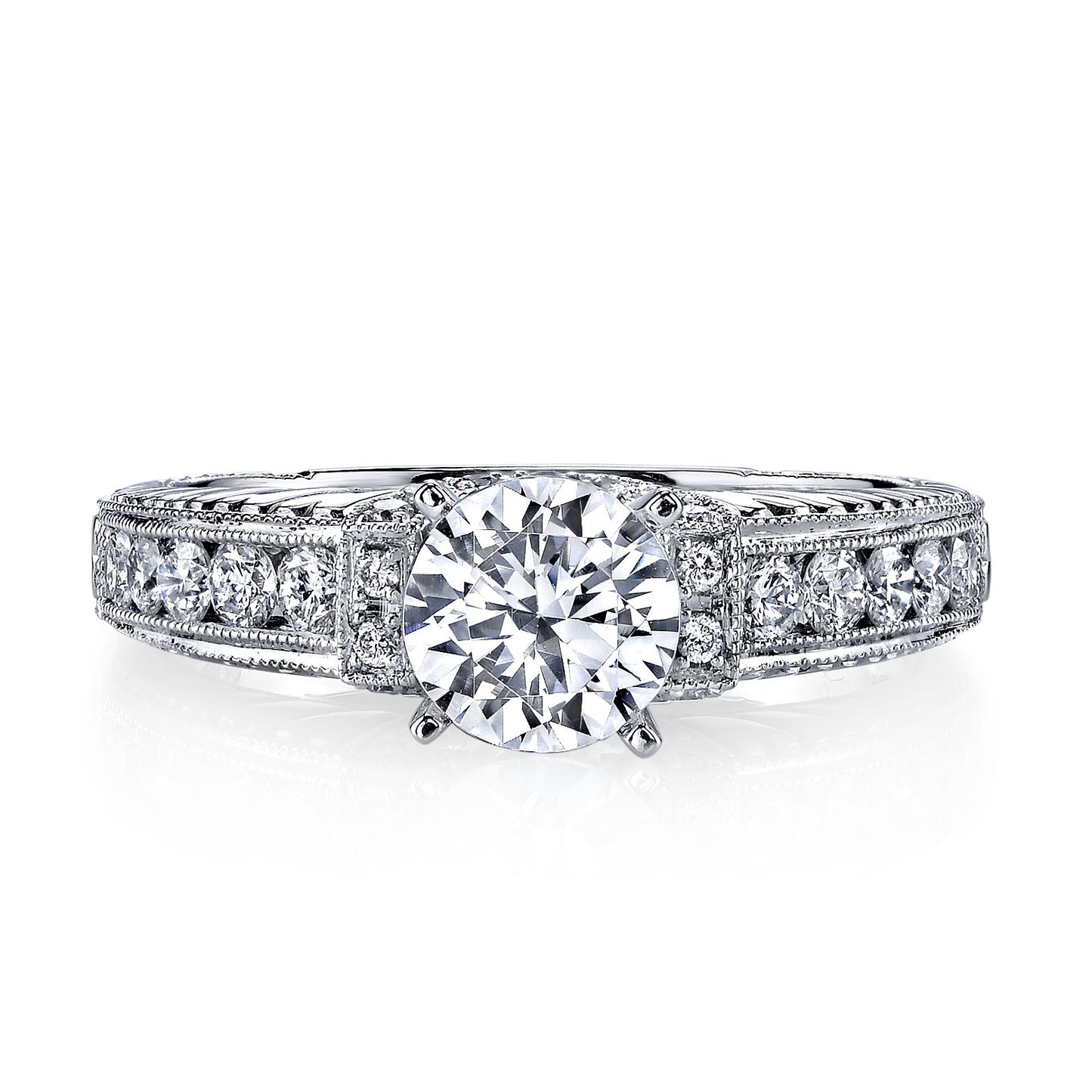 18K WHITE GOLD DIAMOND ENGAGEMENT RING