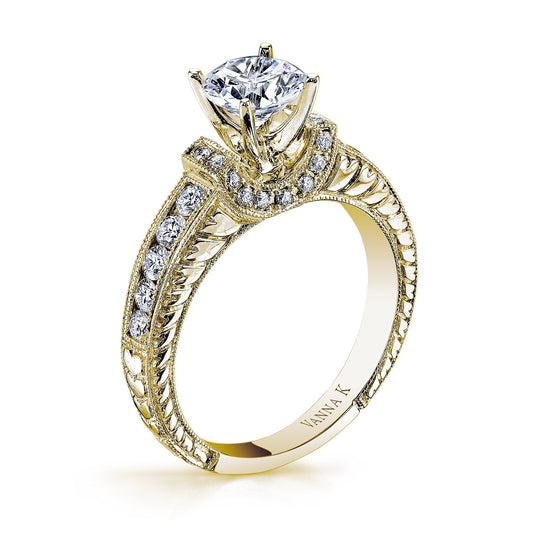 18K YELLOW GOLD DIAMOND ENGAGEMENT RING