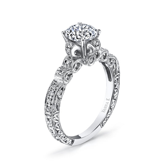 18K WHITE GOLD DIAMOND ENGAGEMENT RING