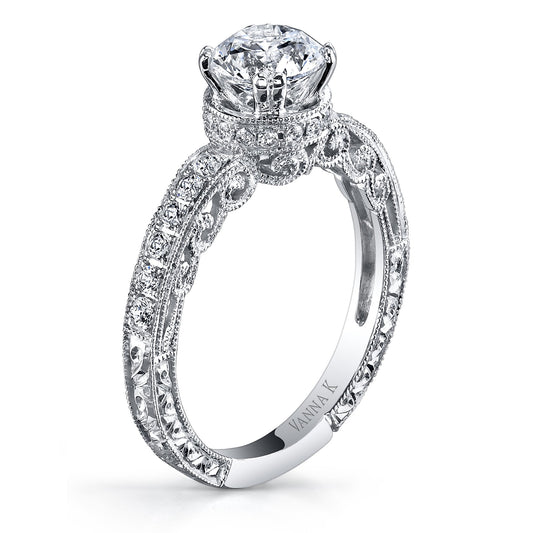 18K WHITE GOLD DIAMOND ENGAGEMENT RING