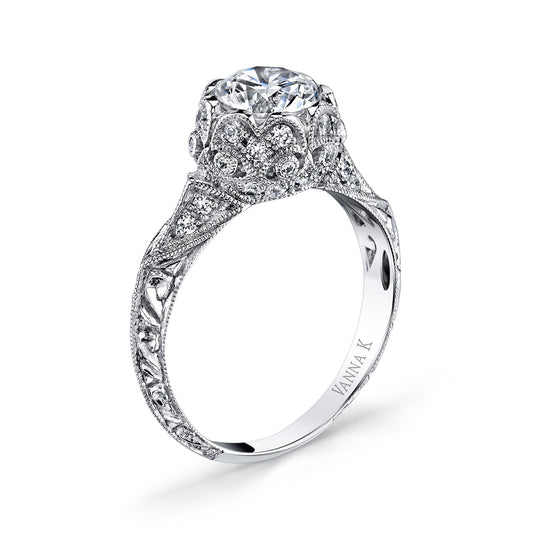 18K WHITE GOLD DIAMOND ENGAGEMENT RING