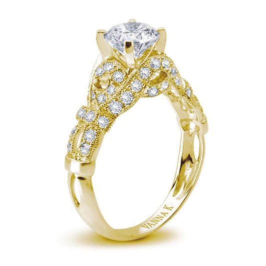 18K YELLOW GOLD DIAMOND ENGAGEMENT RING