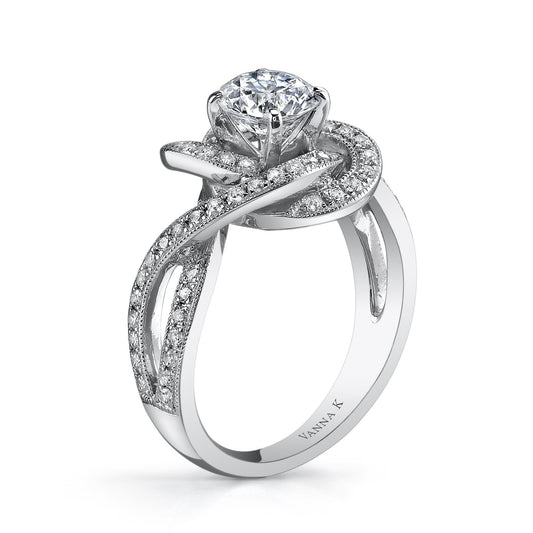 18K WHITE GOLD DIAMOND ENGAGEMENT RING