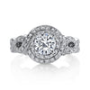 18K WHITE GOLD HALO DIAMOND ENGAGEMENT RING