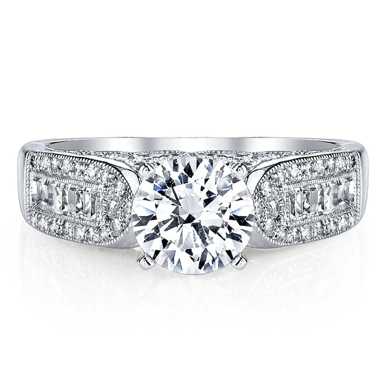 18K WHITE GOLD DIAMOND ENGAGEMENT RING