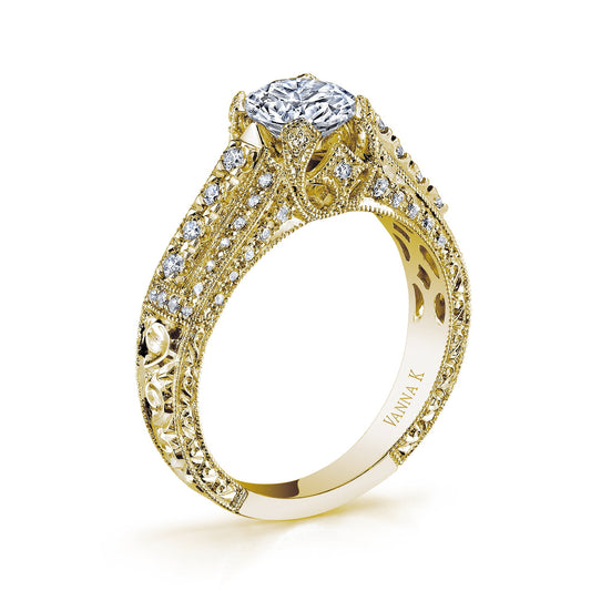 18K YELLOW GOLD DIAMOND ENGAGEMENT RING