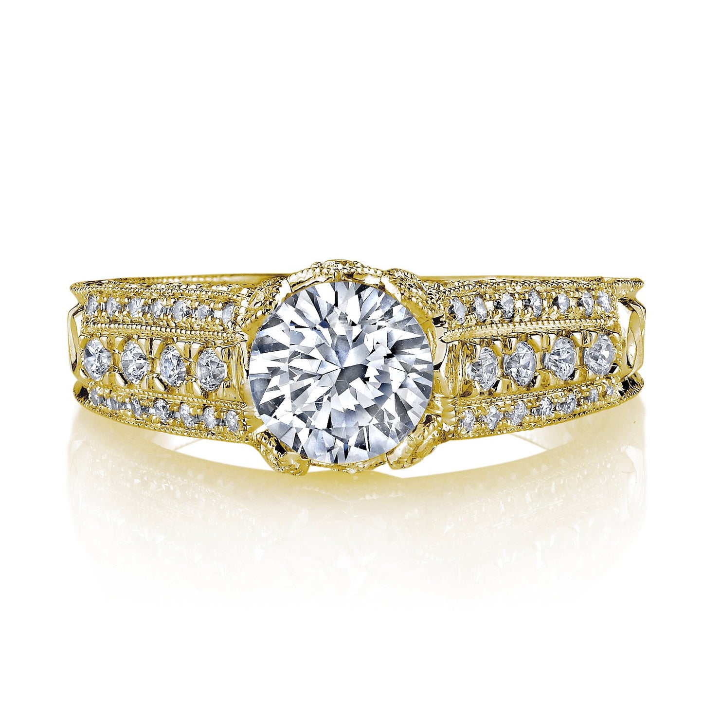 18K YELLOW GOLD DIAMOND ENGAGEMENT RING