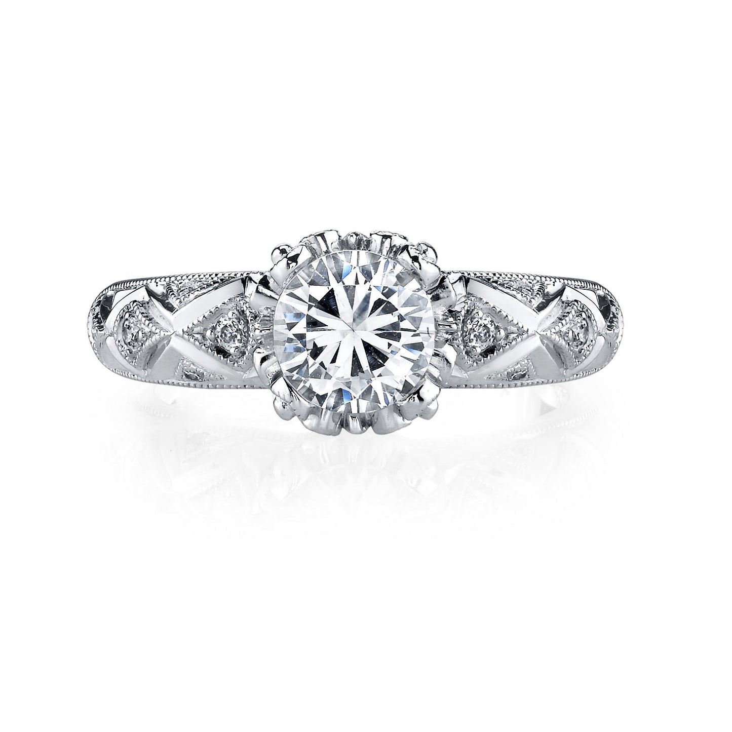 18K WHITE GOLD DIAMOND ENGAGEMENT RING