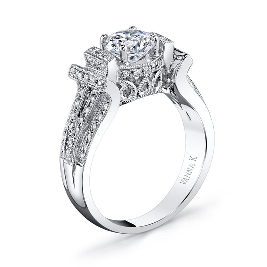 18K WHITE GOLD DIAMOND ENGAGEMENT RING