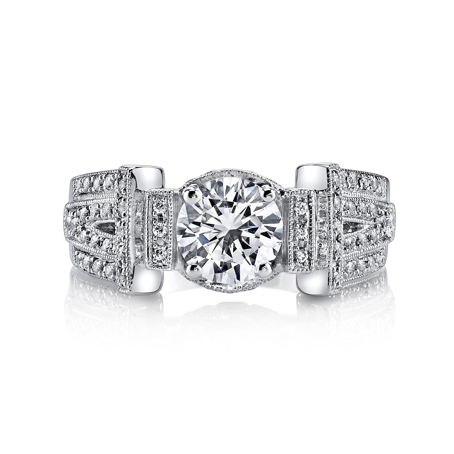 18K WHITE GOLD DIAMOND ENGAGEMENT RING