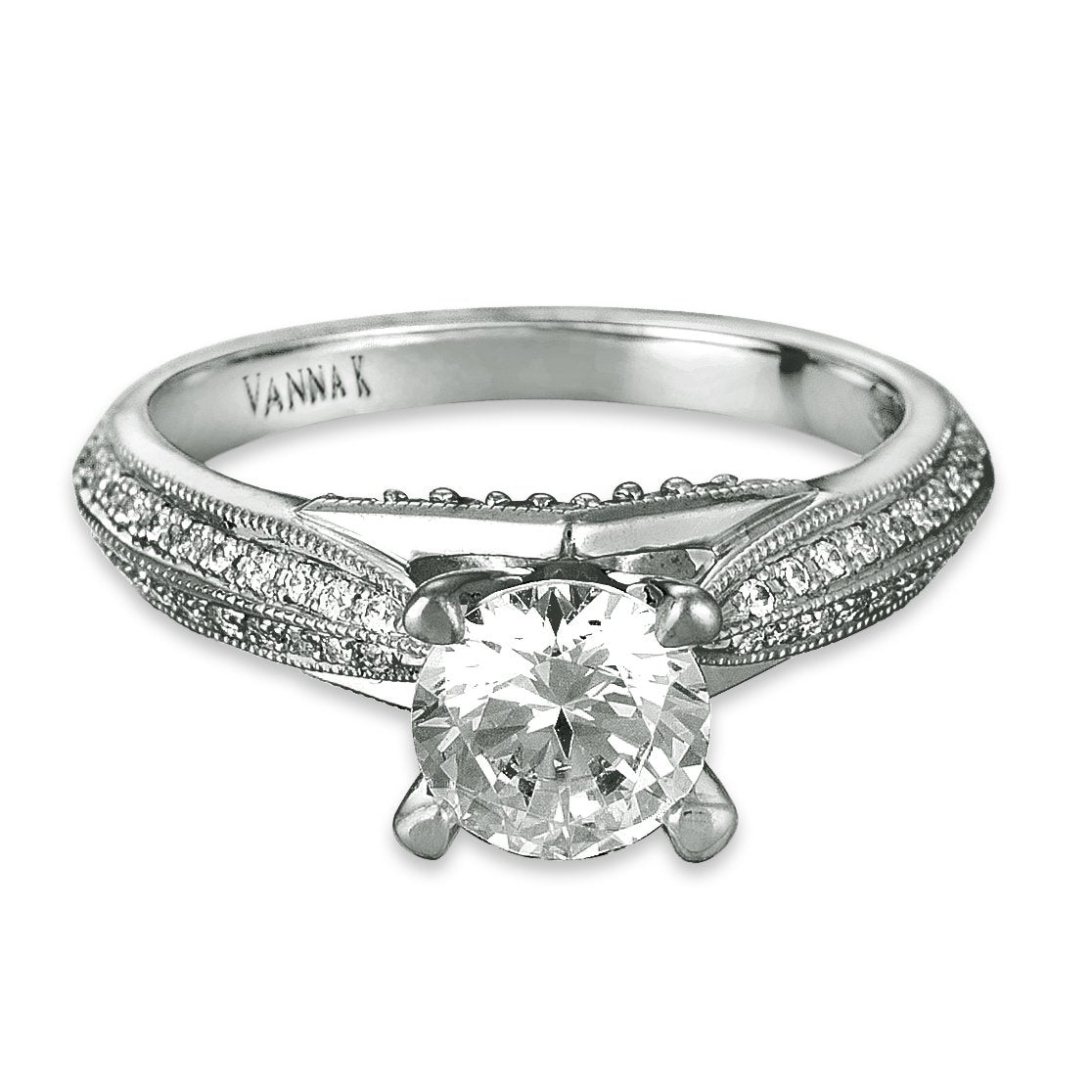 18K WHITE GOLD DIAMOND ENGAGEMENT RING