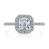 18K WHITE GOLD HALO DIAMOND ENGAGEMENT RING