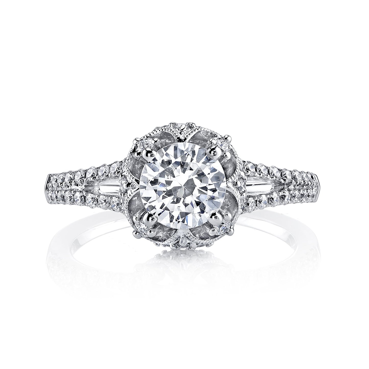 18K WHITE GOLD DIAMOND ENGAGEMENT RING