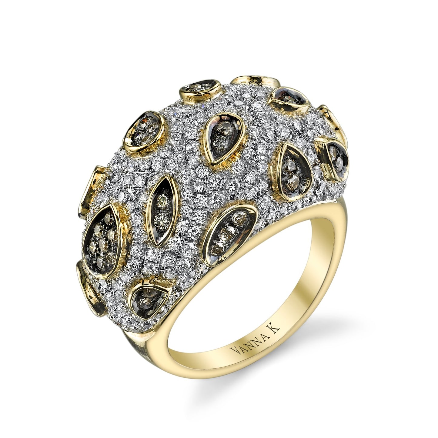 18K YELLOW GOLD FASHION DIAMOND RING