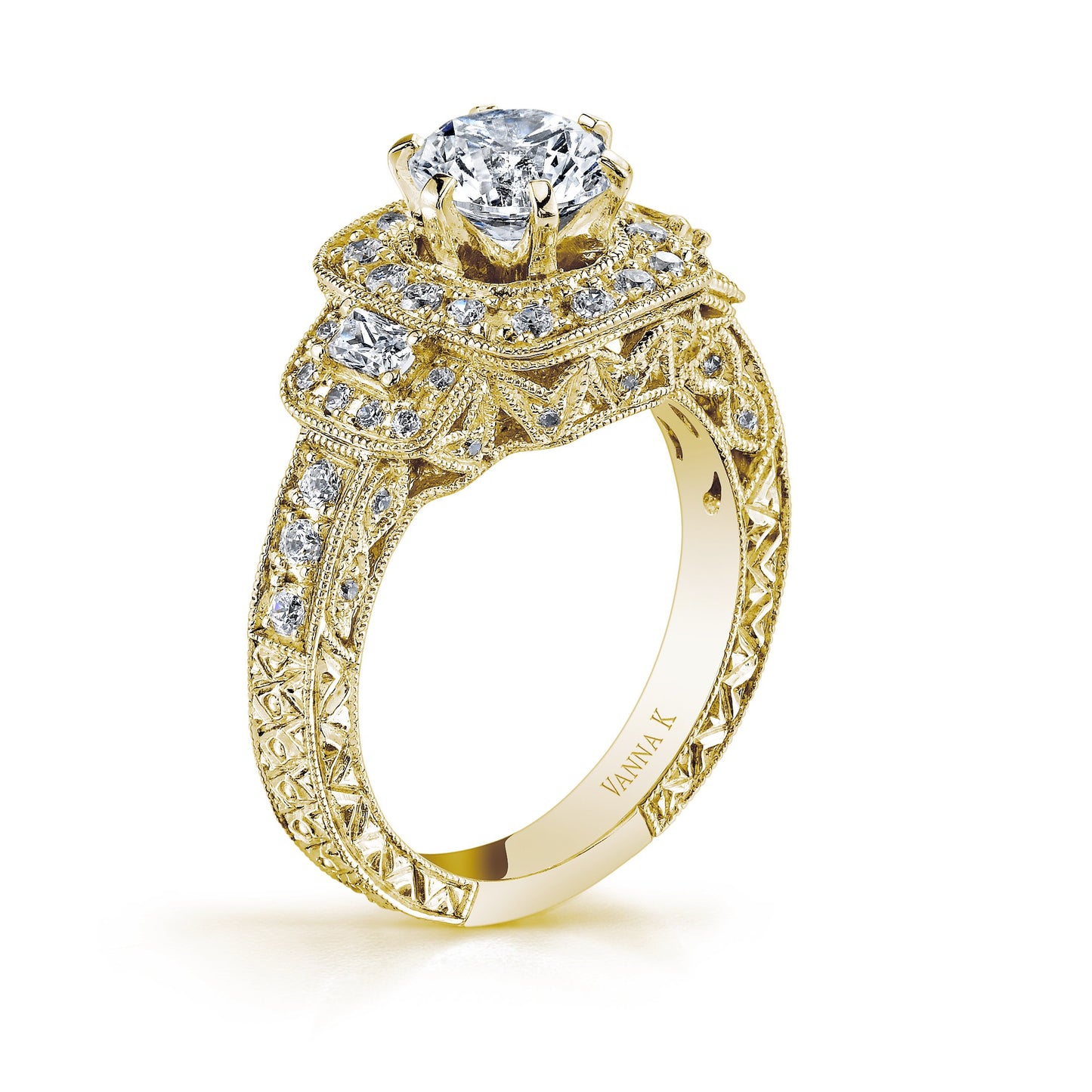 18K YELLOW GOLD DIAMOND ENGAGEMENT RING