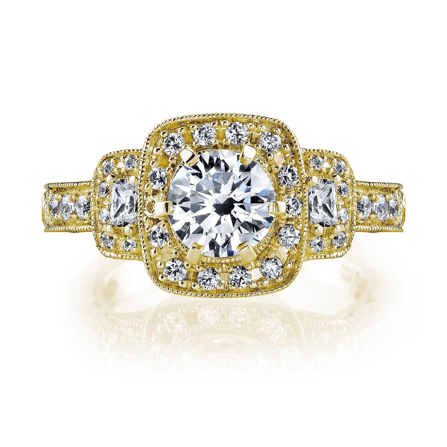 18K YELLOW GOLD DIAMOND ENGAGEMENT RING