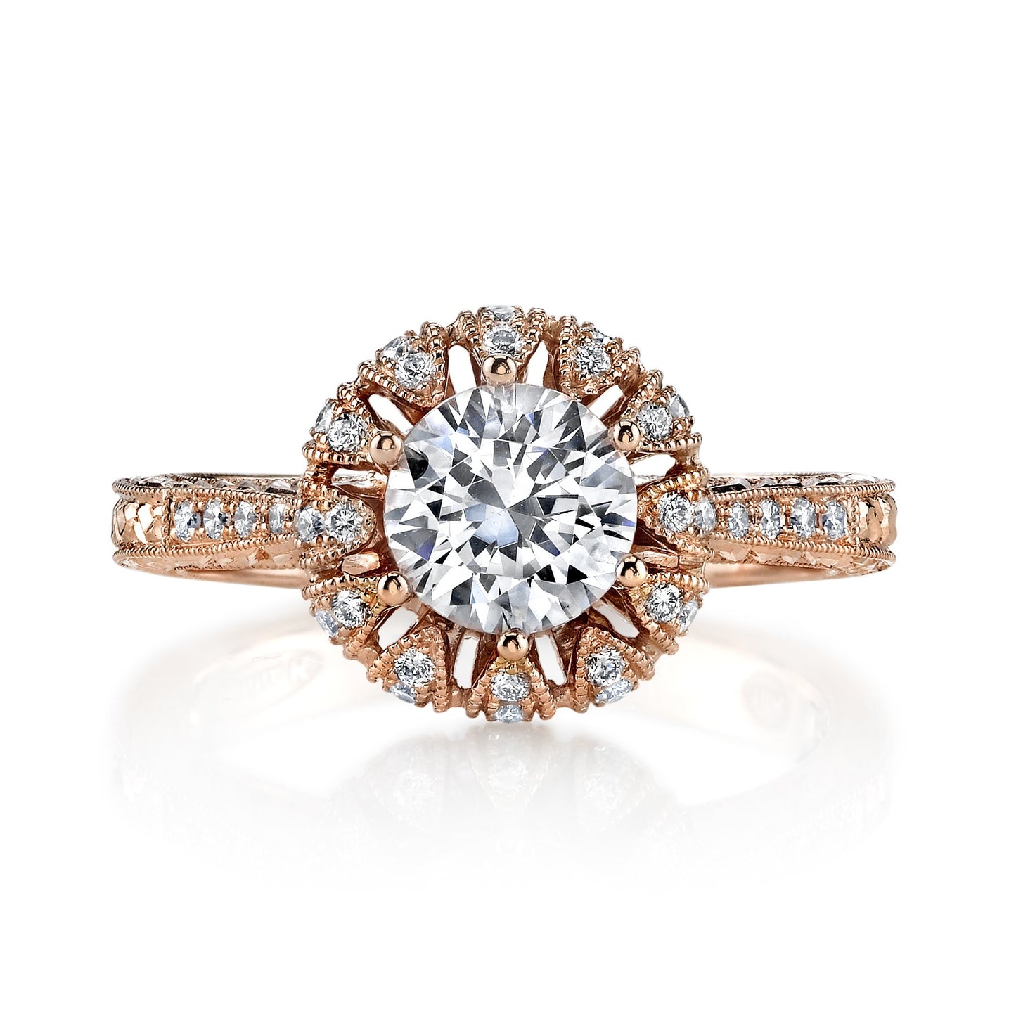 18K ROSE GOLD SIGNATURE CROWN DIAMOND ENGAGEMENT RING