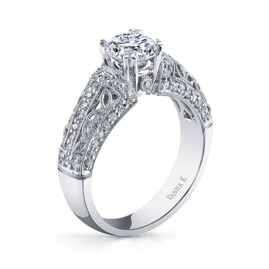 18K WHITE GOLD DIAMOND ENGAGEMENT RING