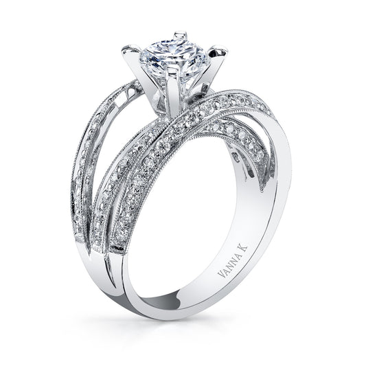 18K WHITE GOLD DIAMOND ENGAGEMENT RING