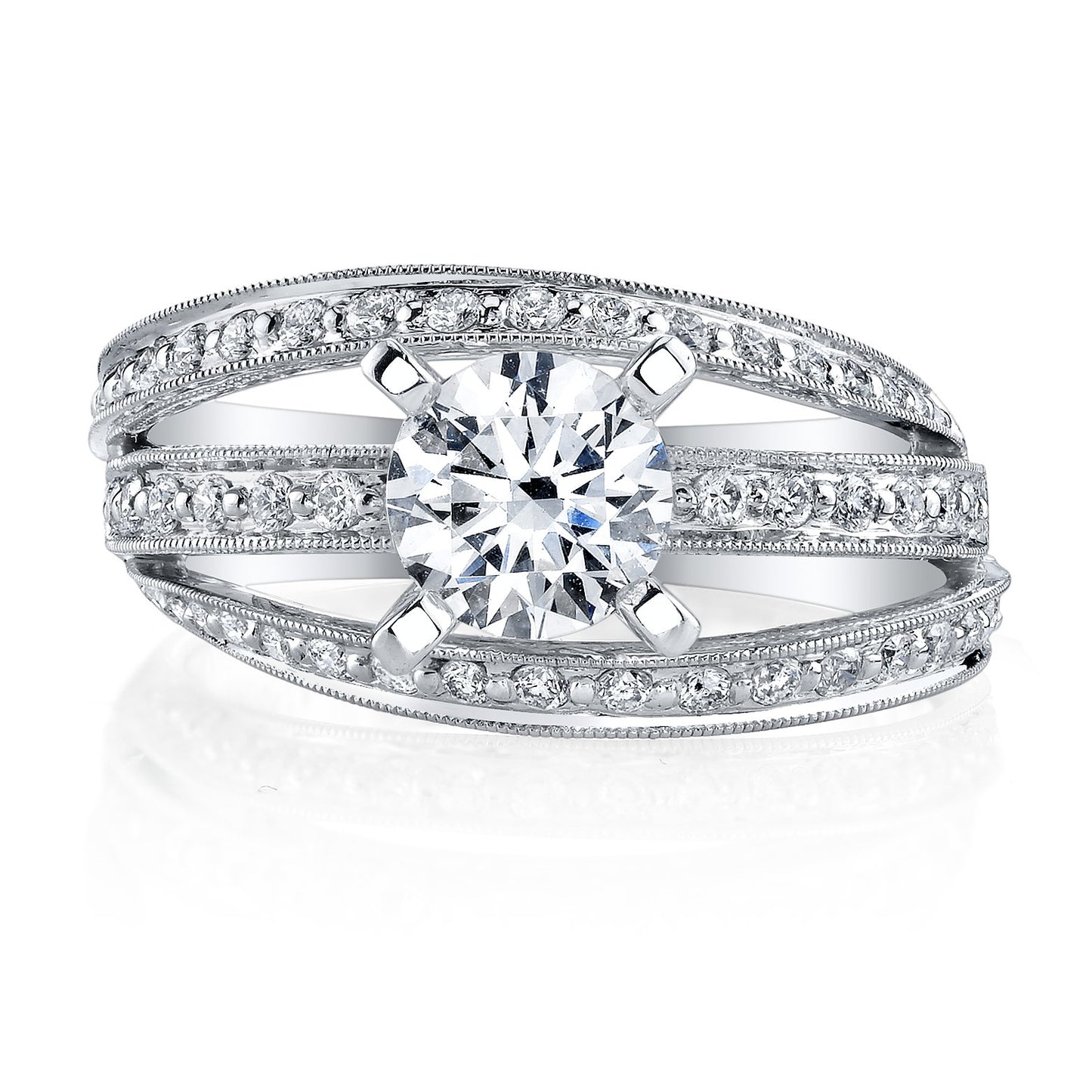 18K WHITE GOLD DIAMOND ENGAGEMENT RING