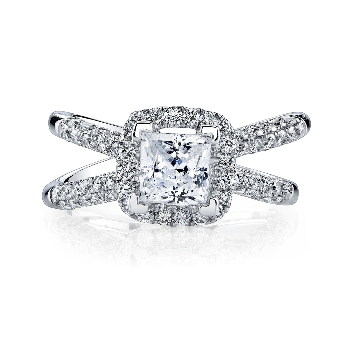 18K WHITE GOLD DIAMOND ENGAGEMENT RING