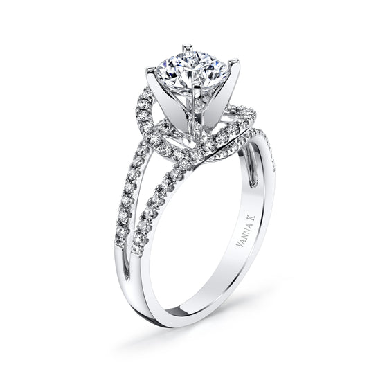 18K WHITE GOLD DIAMOND ENGAGEMENT RING