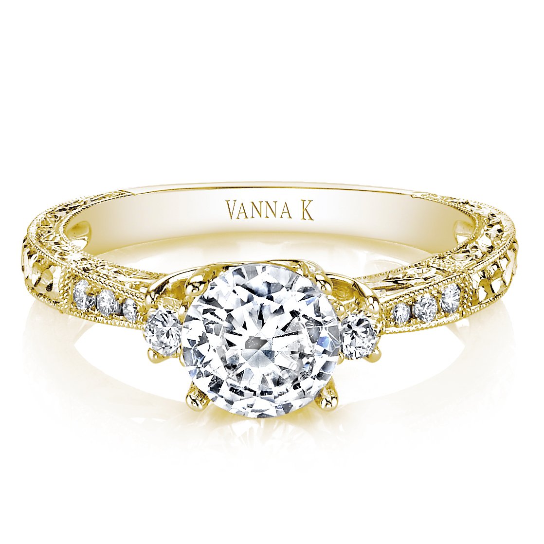 18K YELLOW GOLD DIAMOND ENGAGEMENT RING