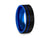 8MM BRUSHED BLACK Tungsten Wedding Band BLUE LINE AND BLUE INTERIOR