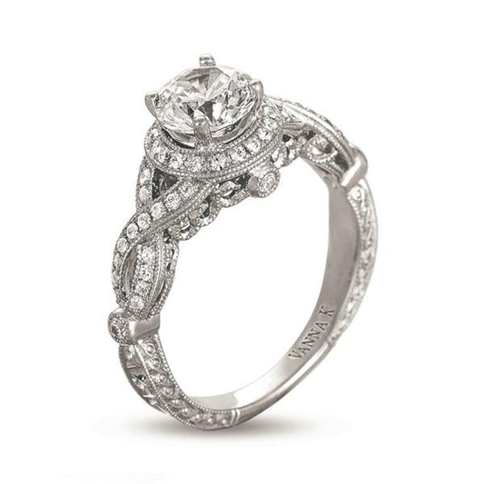 18K WHITE GOLD DIAMOND ENGAGEMENT RING