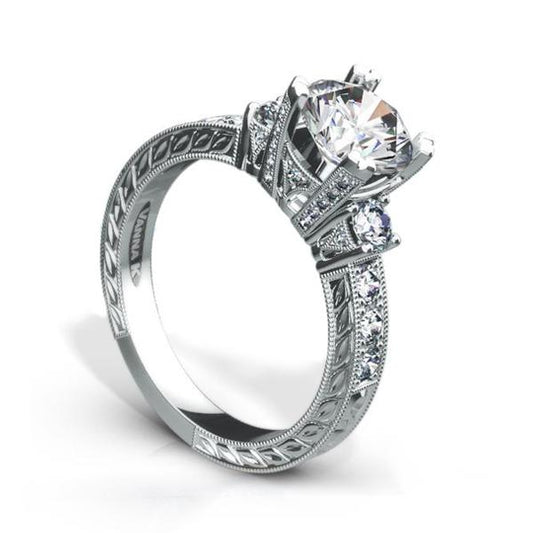 18K WHITE GOLD DIAMOND ENGAGEMENT RING