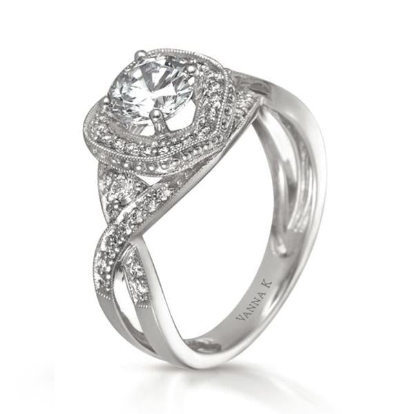 18K WHITE GOLD DIAMOND ENGAGEMENT RING