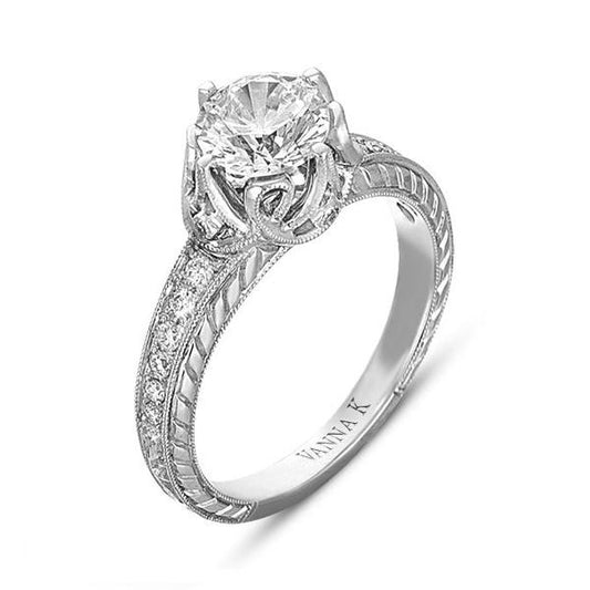 18K WHITE GOLD DIAMOND ENGAGEMENT RING