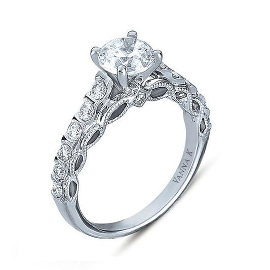 18K WHITE GOLD DIAMOND ENGAGEMENT RING