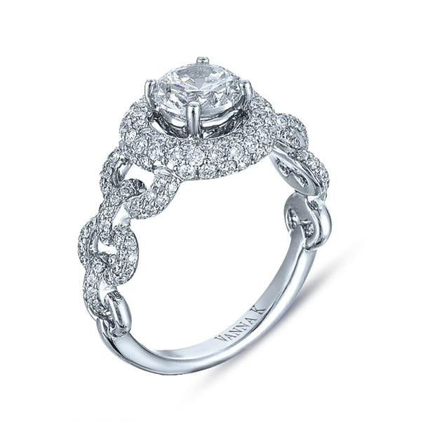 18K WHITE GOLD DIAMOND ENGAGEMENT RING