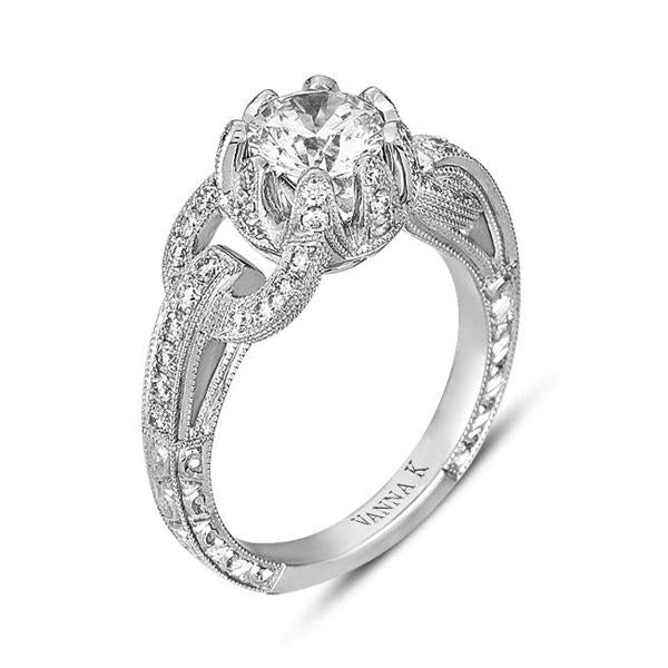 18K WHITE GOLD DIAMOND ENGAGEMENT RING