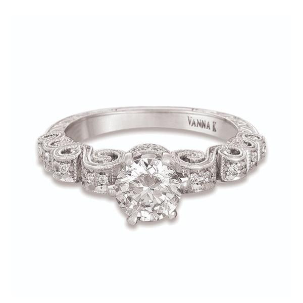 18K WHITE GOLD DIAMOND ENGAGEMENT RING