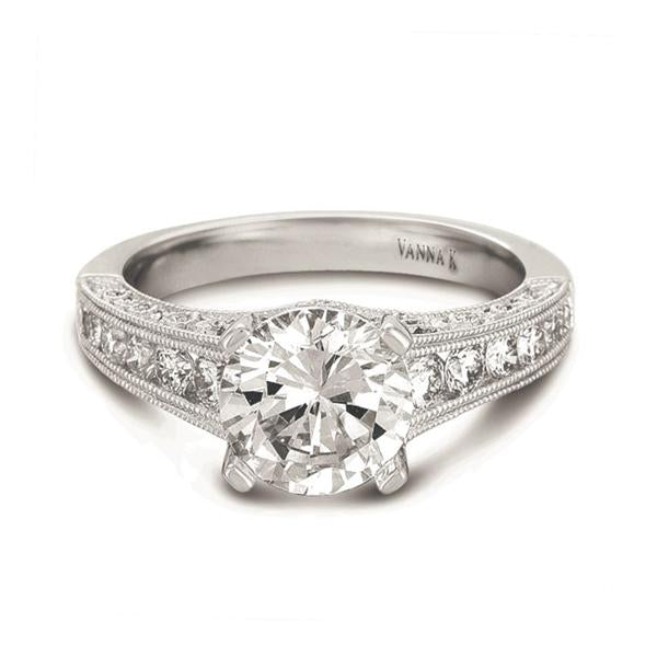 18K WHITE GOLD DIAMOND ENGAGEMENT RING