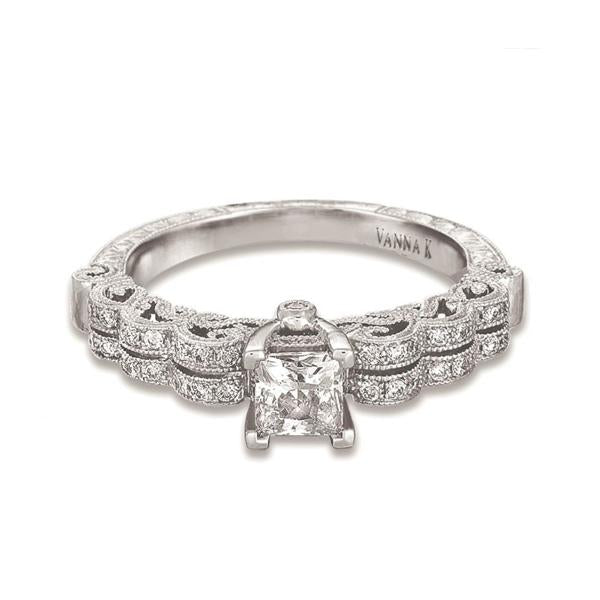 18K WHITE GOLD DIAMOND ENGAGEMENT RING