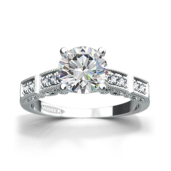 18K WHITE GOLD DIAMOND ENGAGEMENT RING