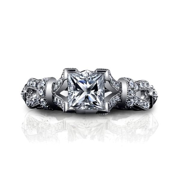 18K WHITE GOLD DIAMOND ENGAGEMENT RING