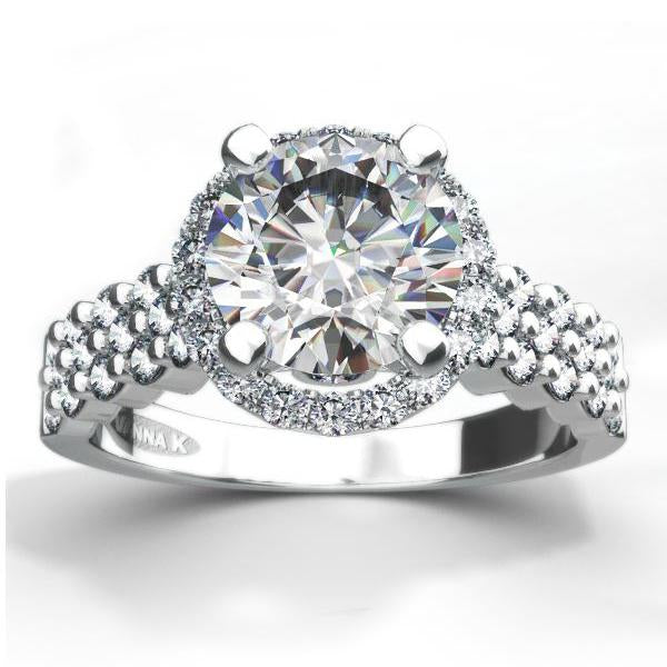 18K WHITE GOLD DIAMOND ENGAGEMENT RING