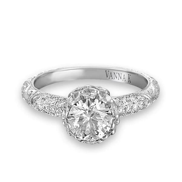 18K WHITE GOLD DIAMOND ENGAGEMENT RING