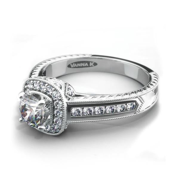 18K WHITE GOLD DIAMOND ENGAGEMENT RING