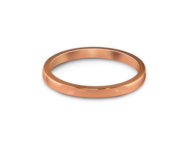 Tungsten Classic Wedding Band - High Polish - Rose Gold Plated - Engagement Ring - Flat Shaped - Comfort Fit  2mm - Vantani Wedding Bands