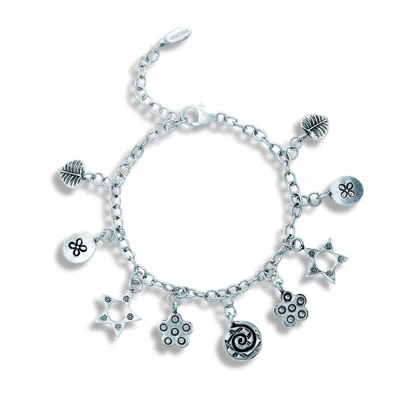 STERLING SILVER NATURE CHARMS BRACELET