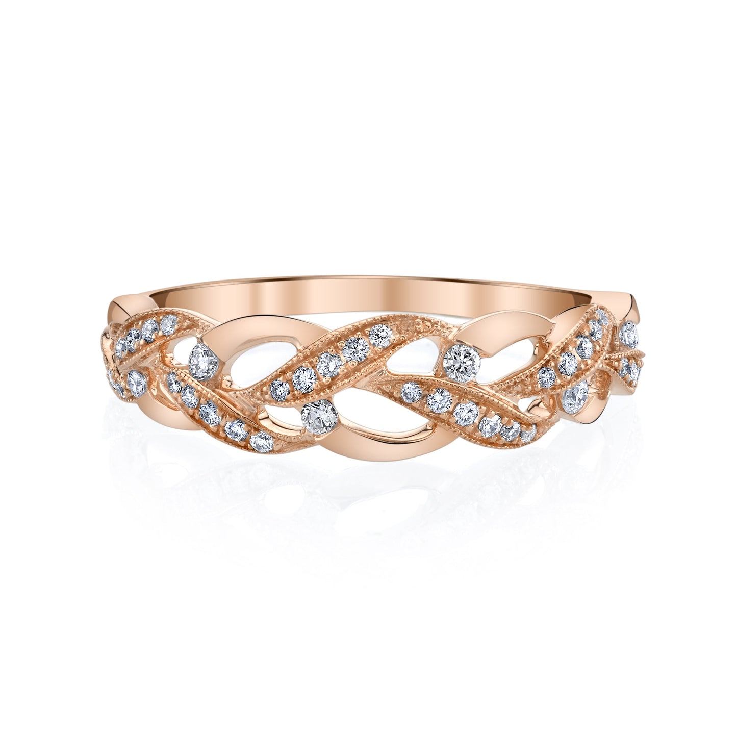 14K ROSE GOLD FASHION DIAMOND RING