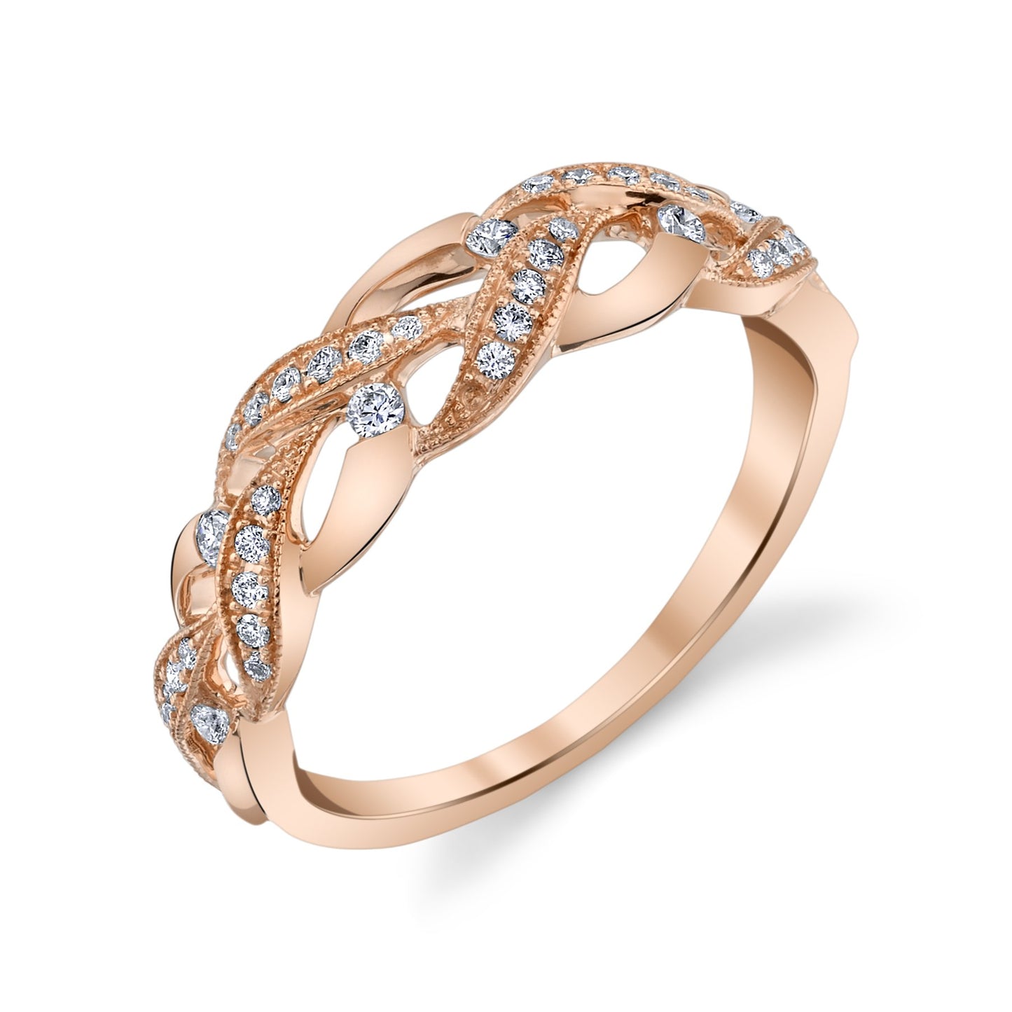 14K ROSE GOLD FASHION DIAMOND RING