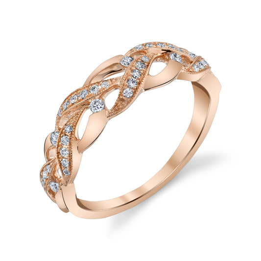 14K ROSE GOLD FASHION DIAMOND RING