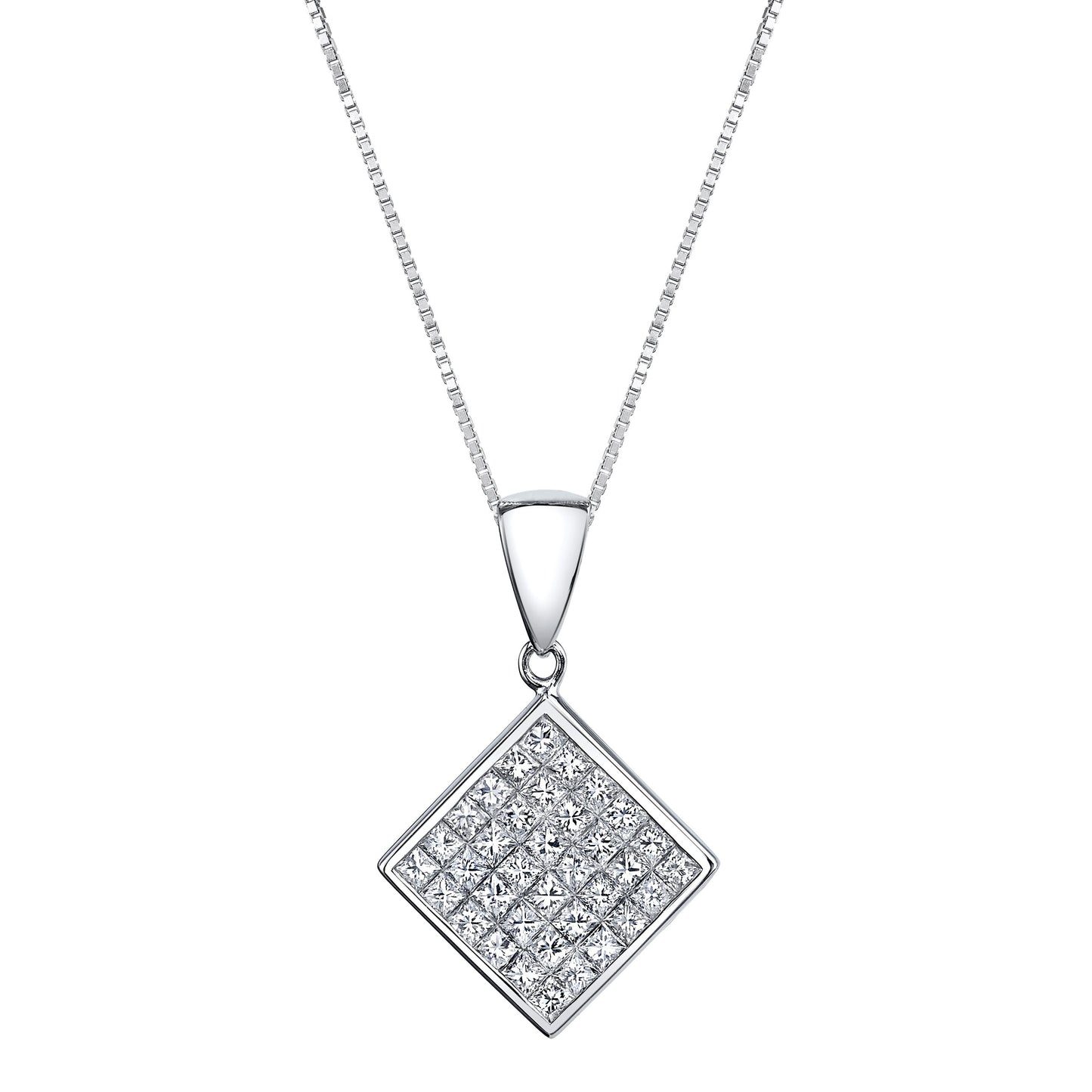 14K WHITE GOLD DIAMOND NECKLACE